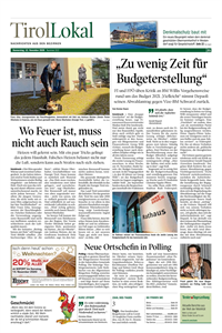 Artikel aus der Tiroler Tageszeitung vom 12.11.2020 zum Pressetermin Richtig heizen mit Holz am 11.11.2020 in Fulpmes